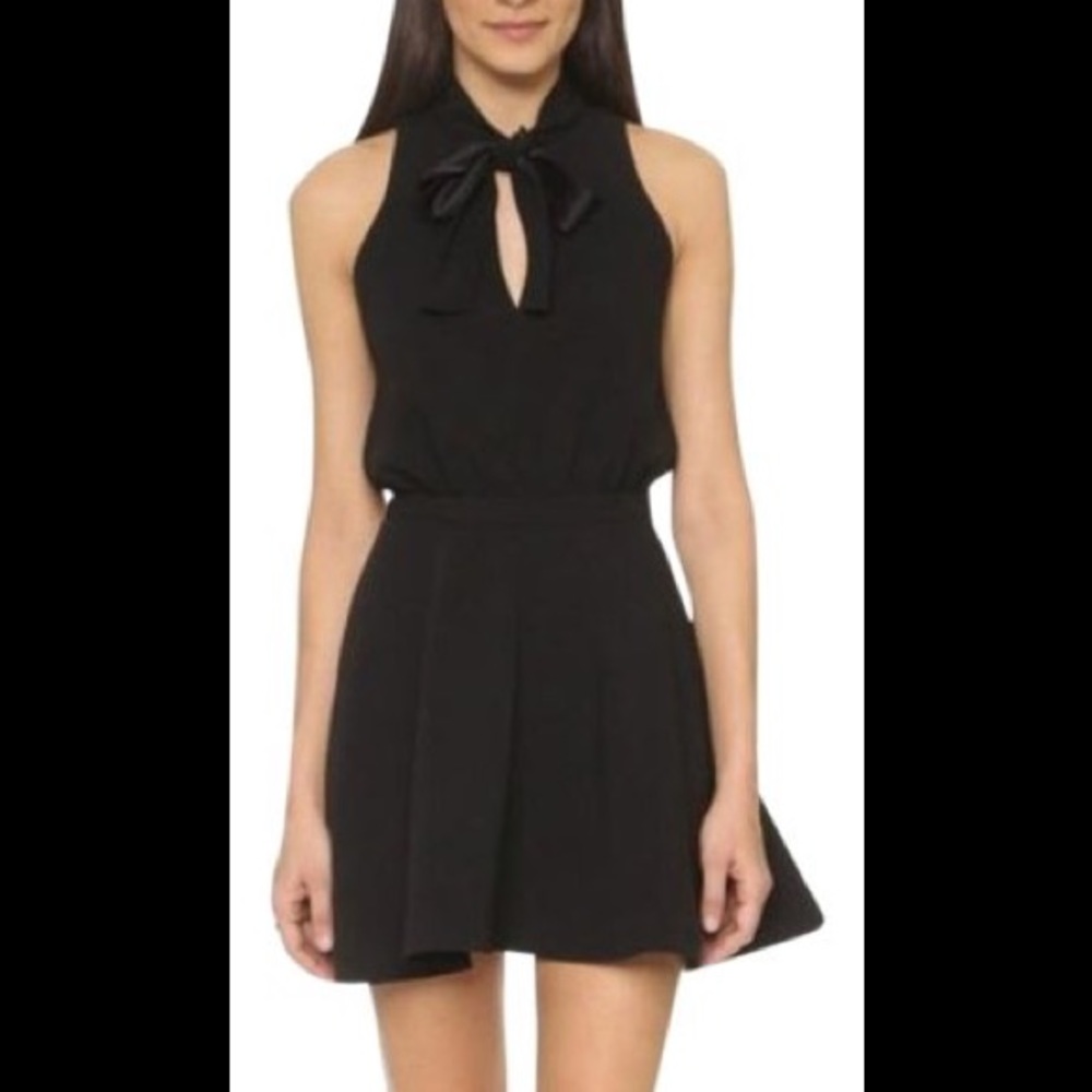 Elizabeth and James Black Tie Neck Dress